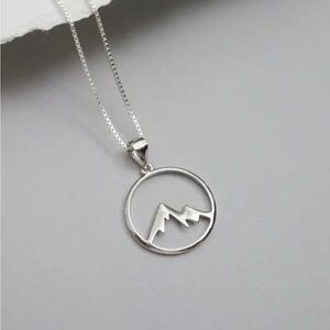 Silver Mountain Pendant Necklace